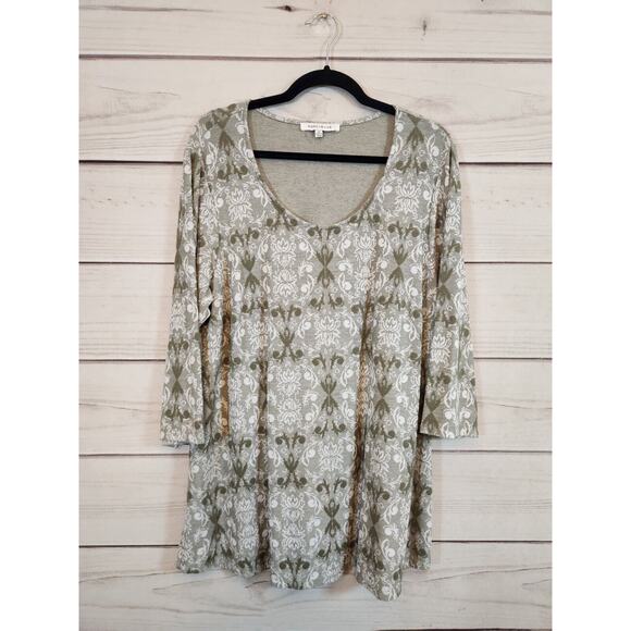 Rose + Olive Women's Multicolor Floral 3/4 Sleeve Blouse Size 2X - Picture 1 of 6